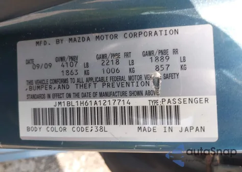 2010 Mazda Mazda3 S Sport z USA, uszkodzony, nr VIN JM1BL1H61A1217714